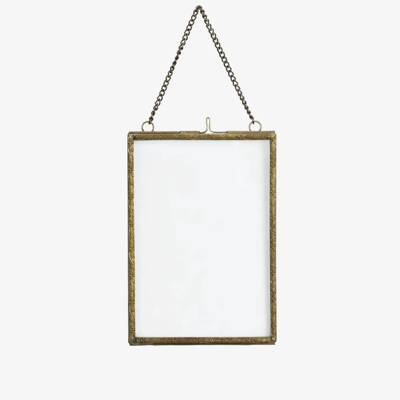 Hangende Fotolijst 13x18cm - Verouderd messing van Madam Stoltz in Bruin – productfoto