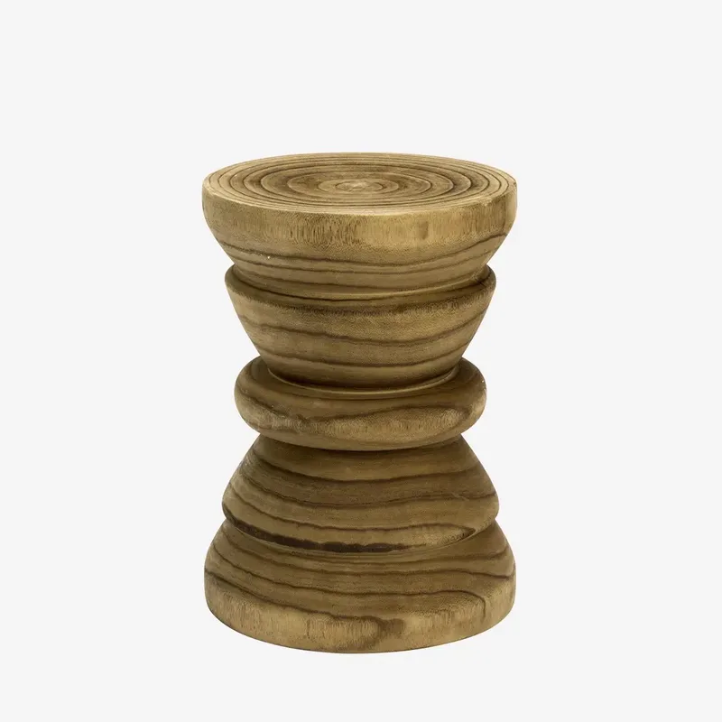 Houten Kruk of Bijzettafel Paulownia - 30x43 cm by Madam Stoltz in Bruin – product photo