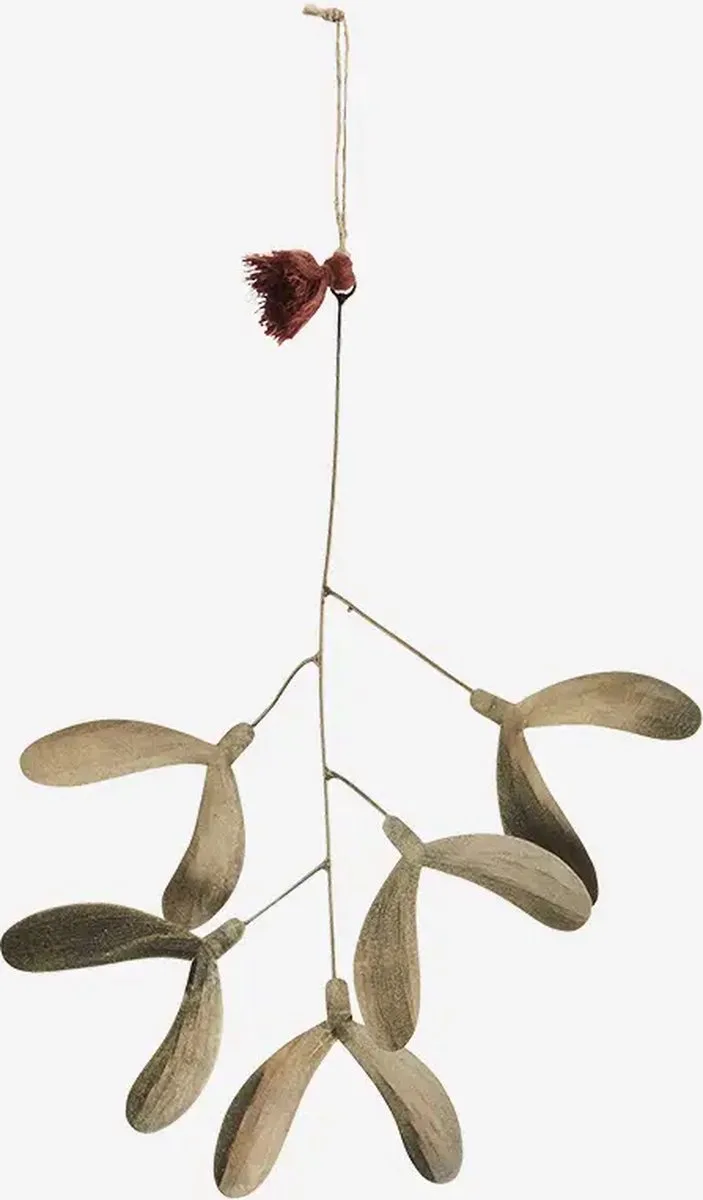 ijzeren maretak / mistletoe - verouderd messing - 26 cm van Madam Stoltz in Goud – productfoto