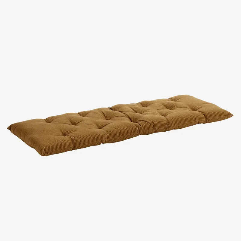 Katoenen Bankkussen - 45x125 cm - gestreept van Madam Stoltz in Bruin – productfoto