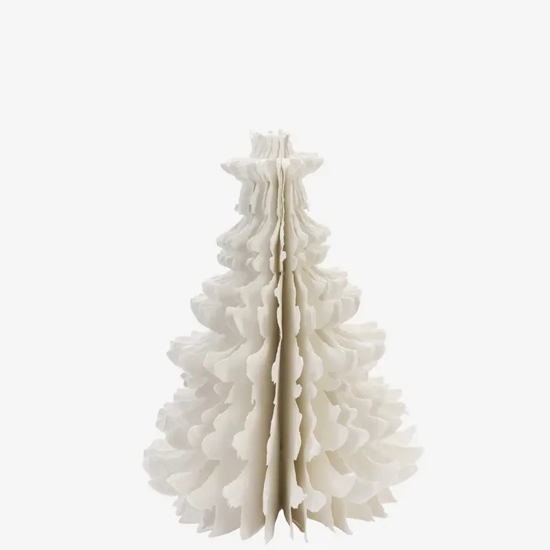 Kerstboom van Gerecycled Katoenpapier – Handgemaakt – 46 cm de Madam Stoltz en Off white – photo du produit