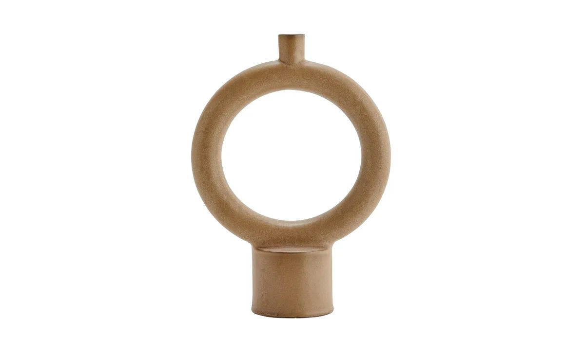 LJUSSTAKE Stengods 33 cm Brun från Madam Stoltz – produktbild