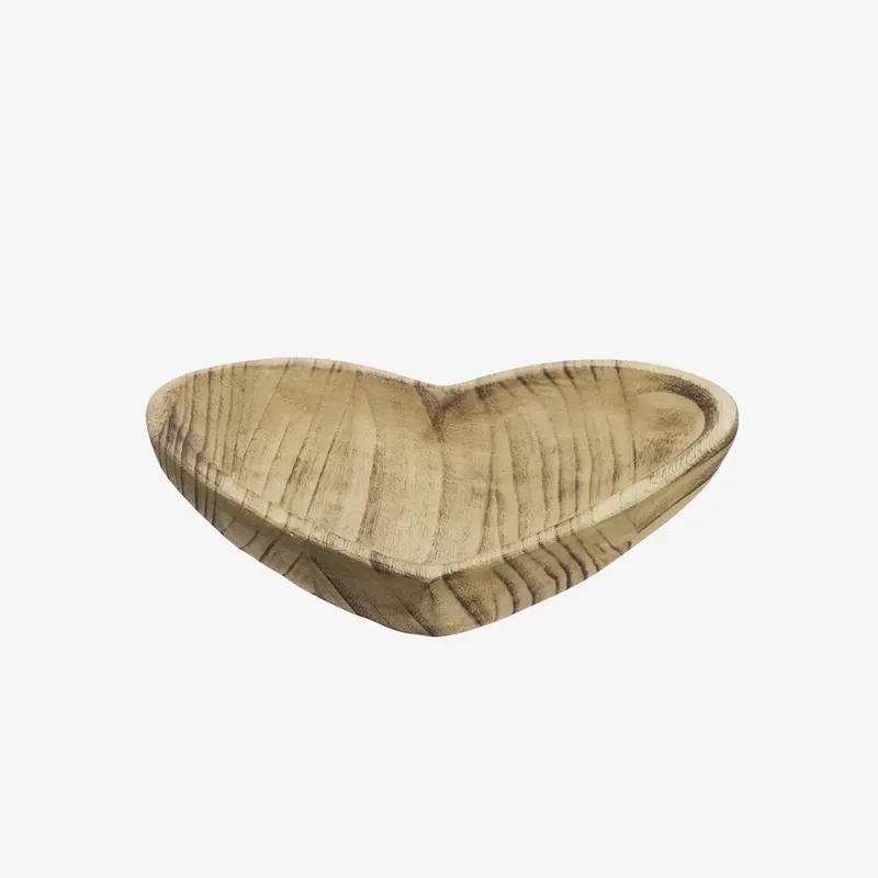 Paulownia Houten Hart Schaal - 24 cm by Madam Stoltz in Brown – product photo