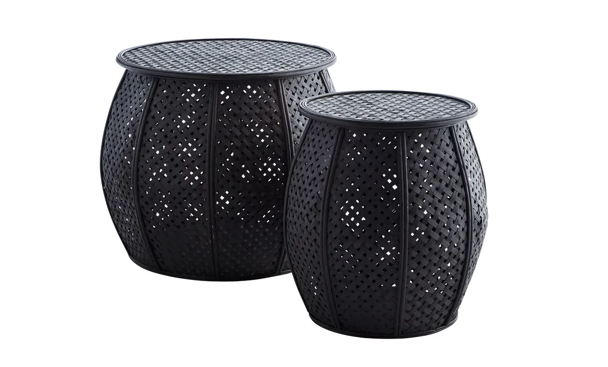 SATSBORD Bambu Svart 2-set från Madam Stoltz – produktbild
