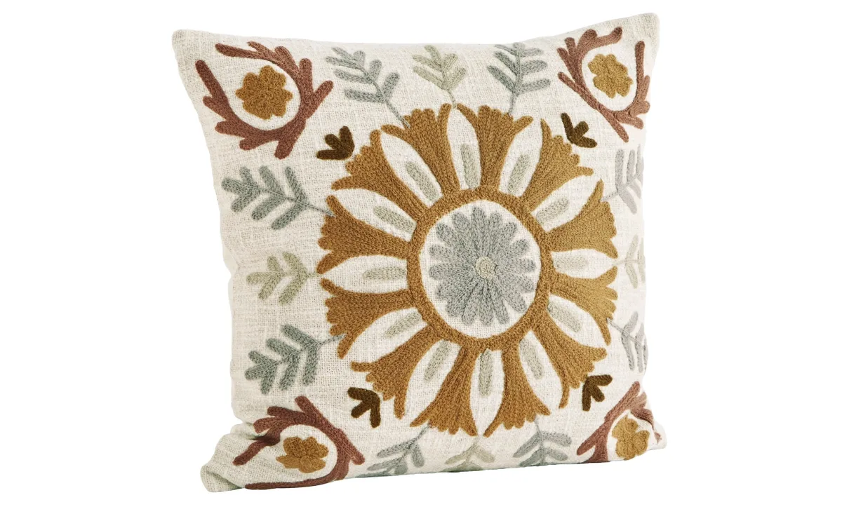 SUZANI Kuddfodral Offwhite/Grå/Brun från Madam Stoltz – produktbild