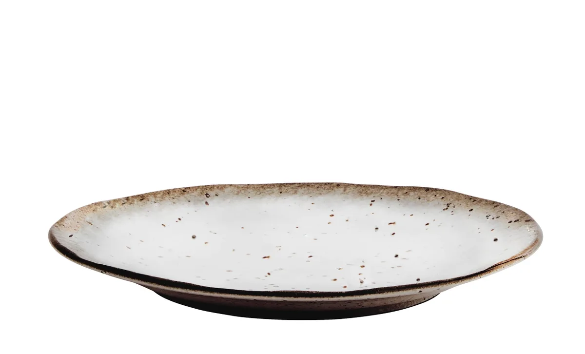 TALLRIK Stengods 27 cm Vit/Brun de Madam Stoltz – photo du produit