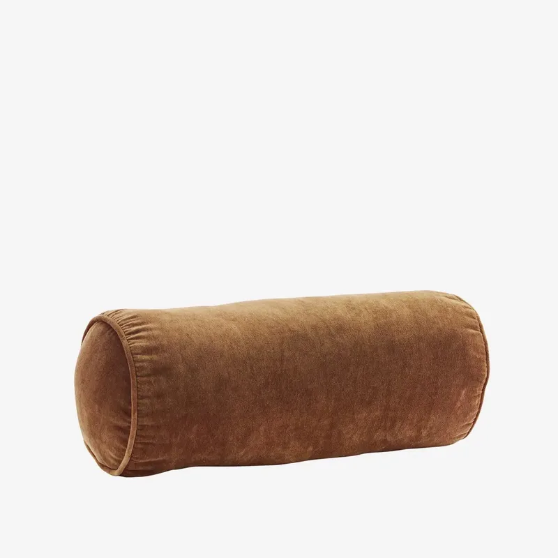 Velvet Bolster Kussen - Burnt Orange - 20x50 cm by Madam Stoltz in Bruin – product photo
