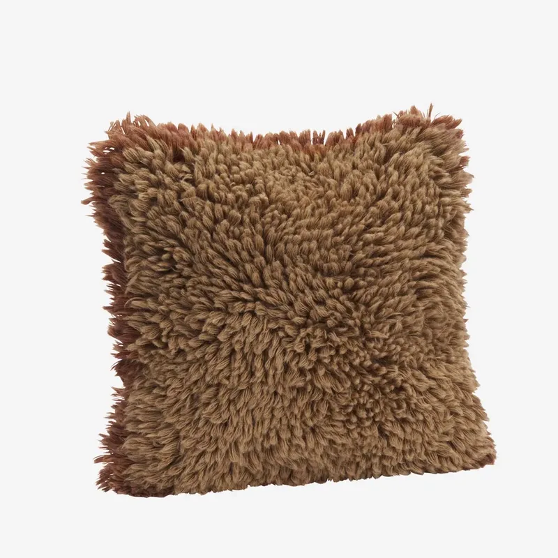 Wollen Sierkussenhoes – Oudroze & Baksteenrood – 40x40 cm – Handgeweven fra Madam Stoltz i Dusty rose – produktbillede