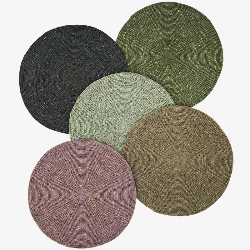 Zeegras Placemats set van 5 - Koele kleuren - 32 cm by Madam Stoltz in Blauw – product photo
