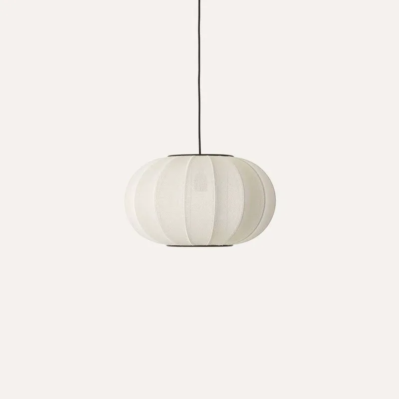 Knit-Wit 45 Oval Hanglamp Pearl White by Made By Hand – product photo
