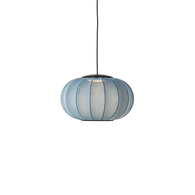 Knit-Wit 45 Oval LED Hanglamp Blue Stone by Made By Hand – product photo