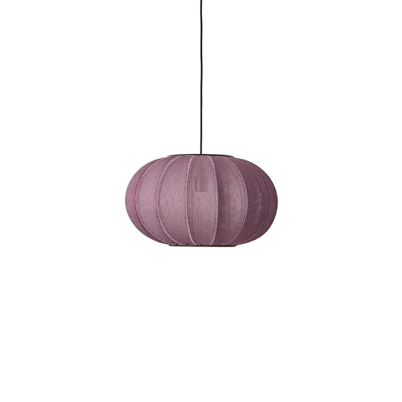 Knit-Wit 45 ovale hanglamp rood E27 - Handgemaakt Made By Hand - Woonkamer - Scandinavisch - Stof - 1 lamp by Made By Hand – product photo