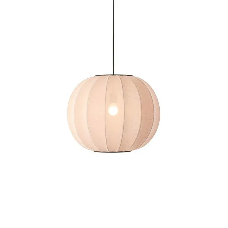 Knit-Wit 45 ronde LED hanglamp beige Ø45cm, met de hand gemaakt Made By Hand - Slaapkamer - Stof by Made By Hand – product photo