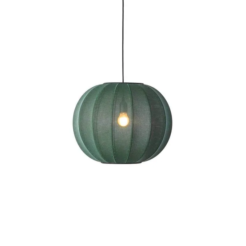 Knit-Wit 45 ronde LED hanglamp, groen, Ø45cm de Made By Hand – photo du produit
