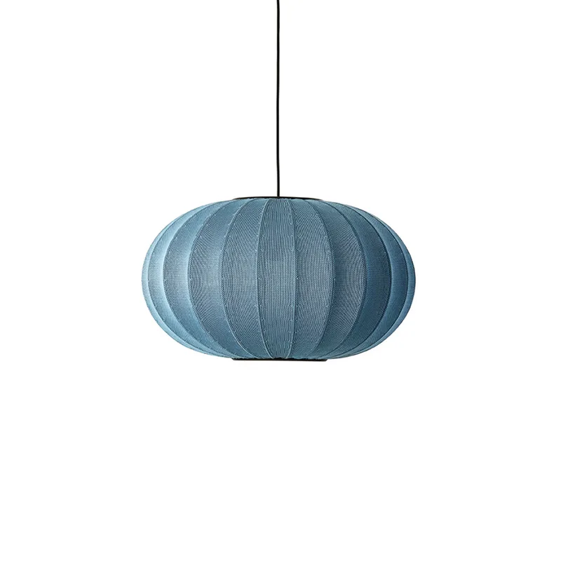 Knit-Wit 57 ovale hanglamp blauw E27 - Handgemaakt Made By Hand - Woonkamer - Scandinavisch - Stof - 1 lamp de Made By Hand – photo du produit