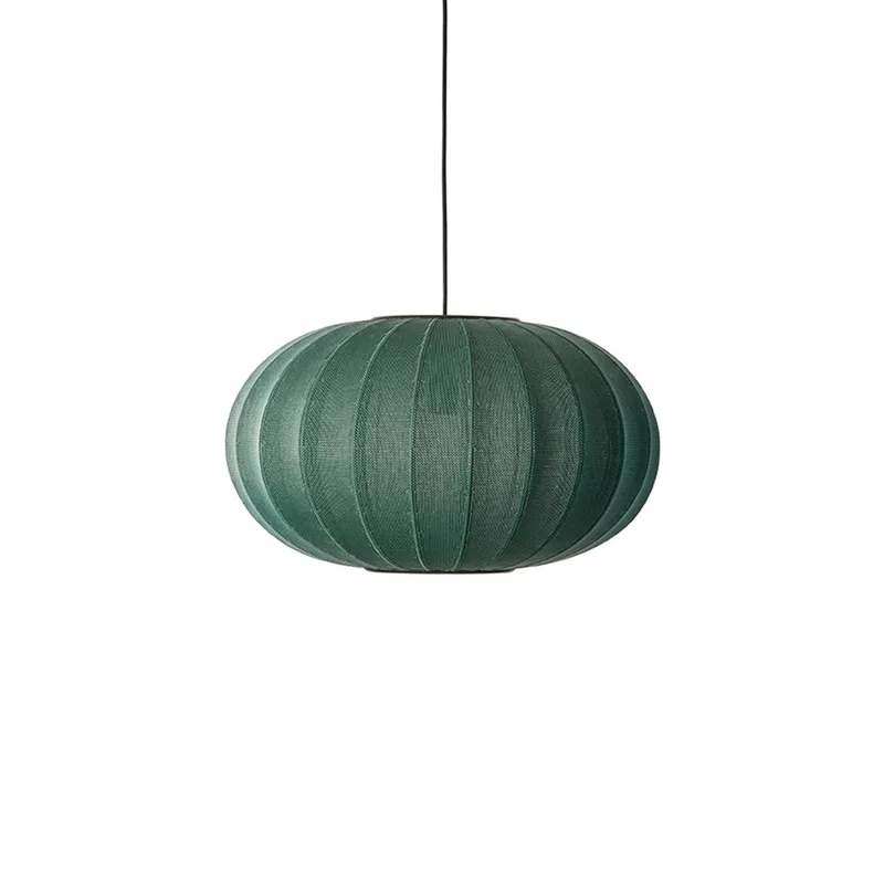 Knit-Wit 57 Ovale hanglamp groen E27 - Handgemaakt Made By Hand - Woonkamer - Scandinavisch - Stof - 1 lamp von Made By Hand – Produktfoto