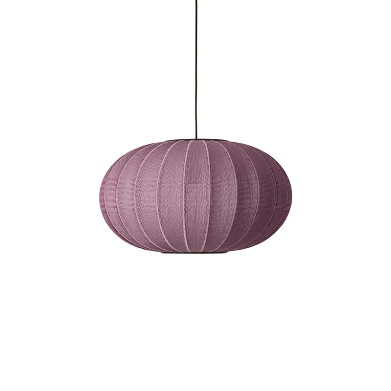 Knit-Wit 57 ovale hanglamp paars E27 - Handgemaakt Made By Hand - Woonkamer - Scandinavisch - Stof - 1 lamp by Made By Hand – product photo