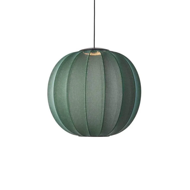 Knit-Wit 60 ronde LED hanglamp, groen, Ø60cm fra Made By Hand – produktbillede