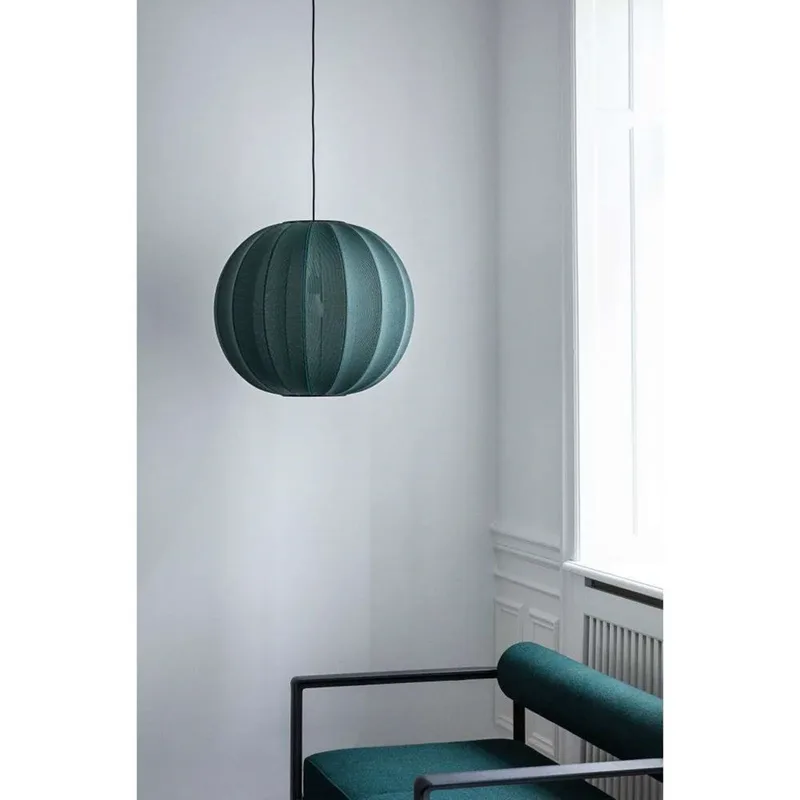 Knit-Wit 60 Round Hanglamp Tweed Green by Made By Hand – product photo