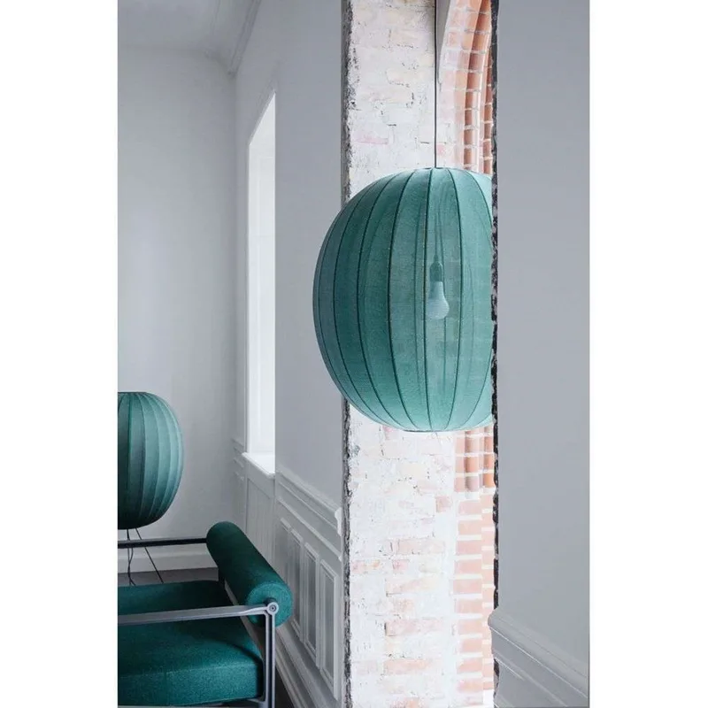Knit-Wit 65 High Oval hanglamp, groen de Made By Hand – photo du produit
