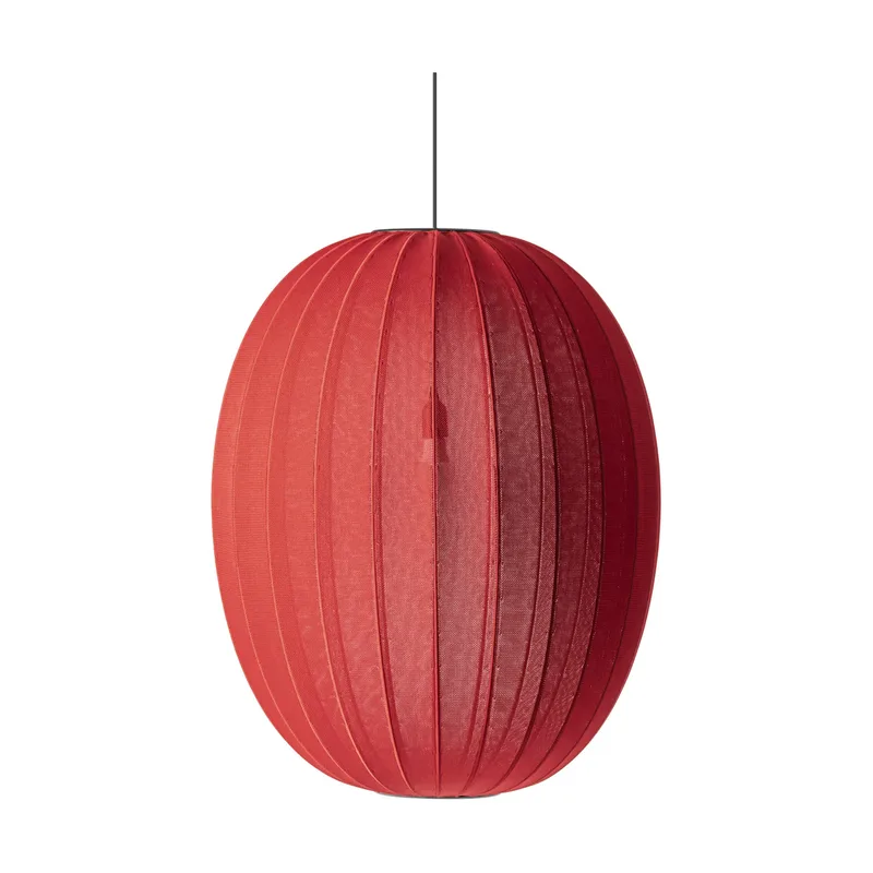 Knit-Wit 65 High Oval Pendelleuchte Maple red by Made By Hand – product photo