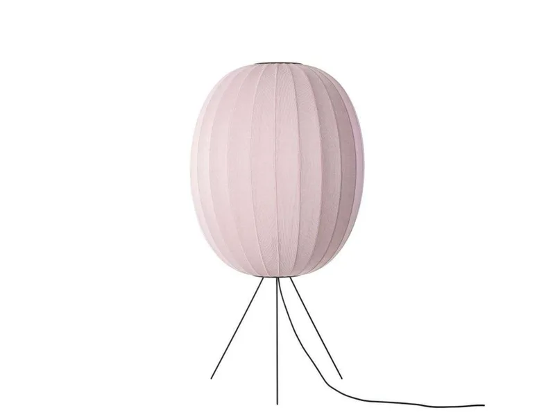 Knit-Wit 65 Hoog Oval Vloerlamp, 130 cm, roze van Made By Hand – productfoto