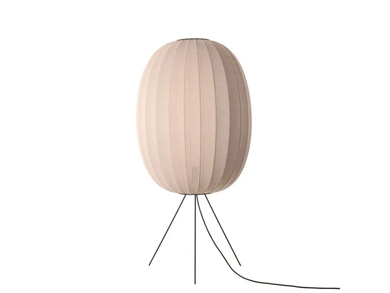 Knit-Wit 65 Hoog Oval Vloerlamp Medium Sand Stone fra Made By Hand – produktbillede
