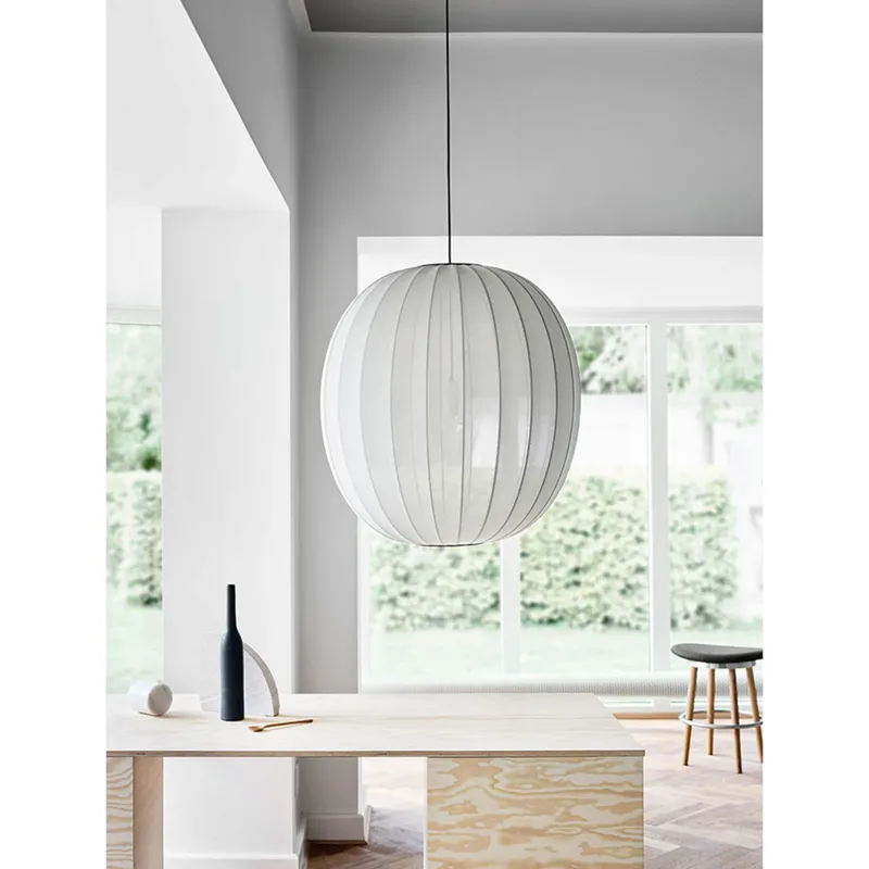 Knit-Wit 75 Round Hanglamp Pearl White by Made By Hand – product photo