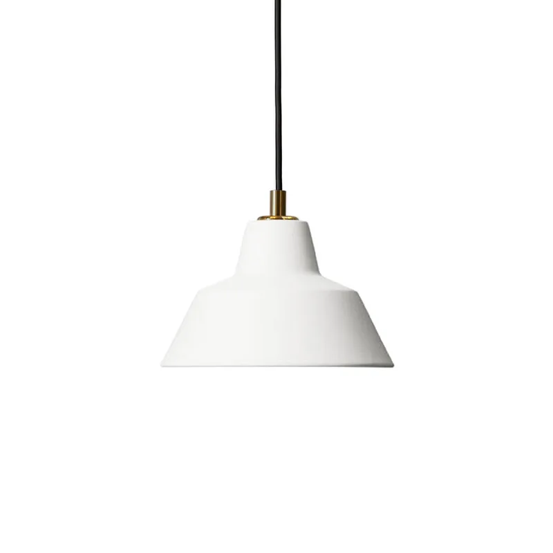 Workshop W1 hanglamp, matwit, aluminium, E14 by Made By Hand – product photo