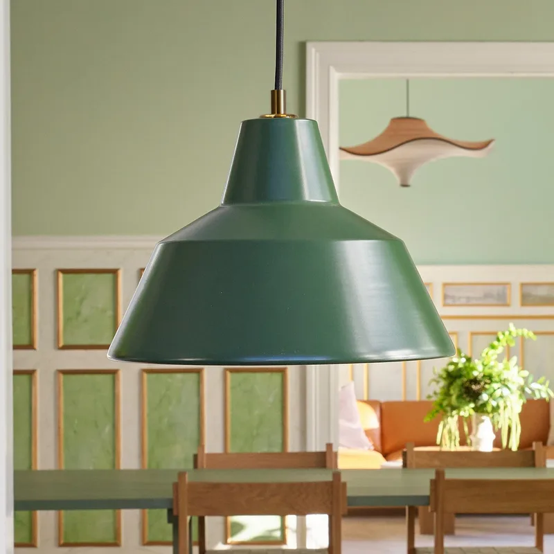 Workshop W2 hanglamp, groen, aluminium, E27 by Made By Hand – product photo