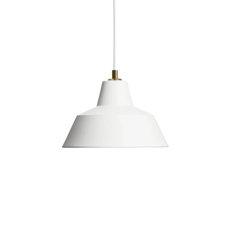 Workshop W2 hanglamp, matwit, aluminium, E27 by Made By Hand – product photo