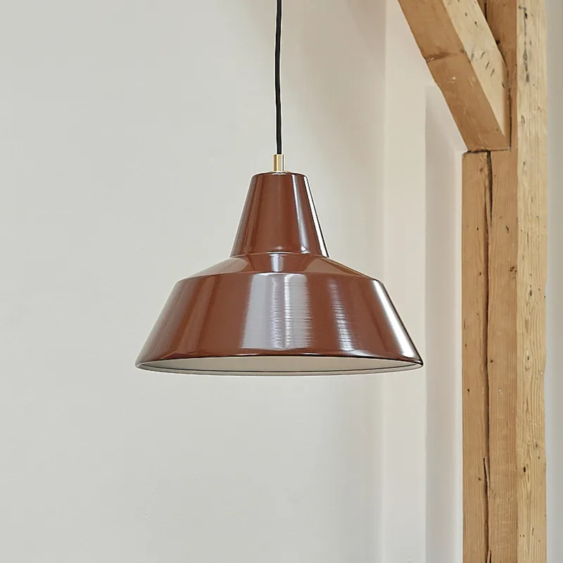 Workshop W3 hanglamp, bruin, aluminium, E27 by Made By Hand – product photo