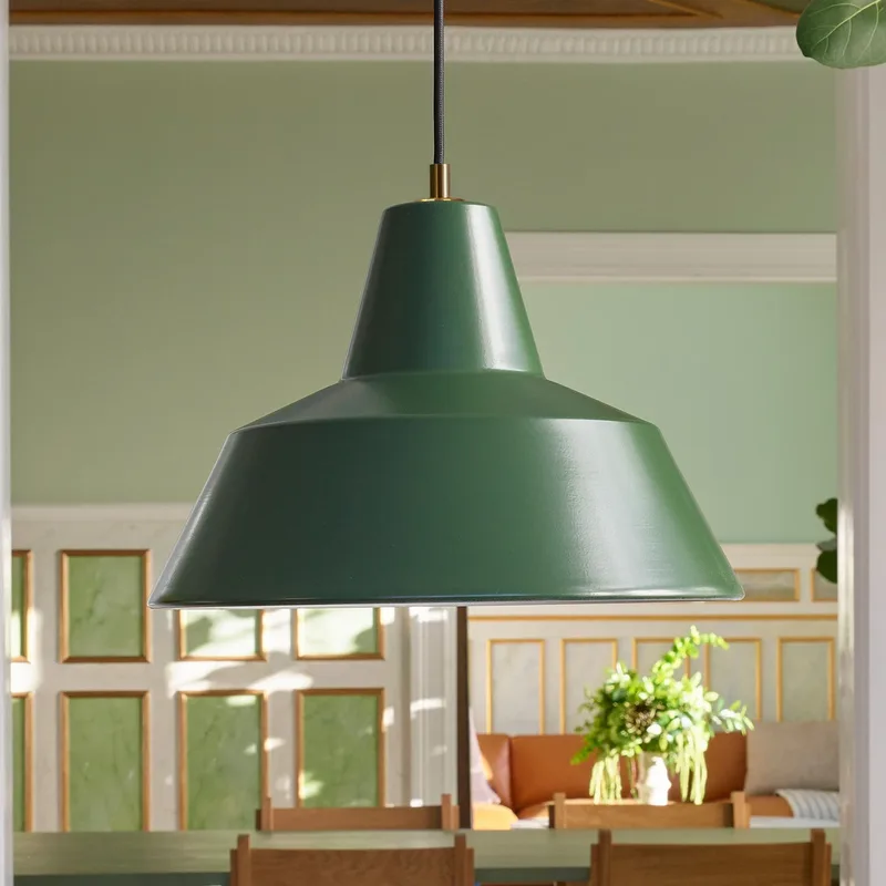 Workshop W3 hanglamp, groen, aluminium, E27 by Made By Hand – product photo