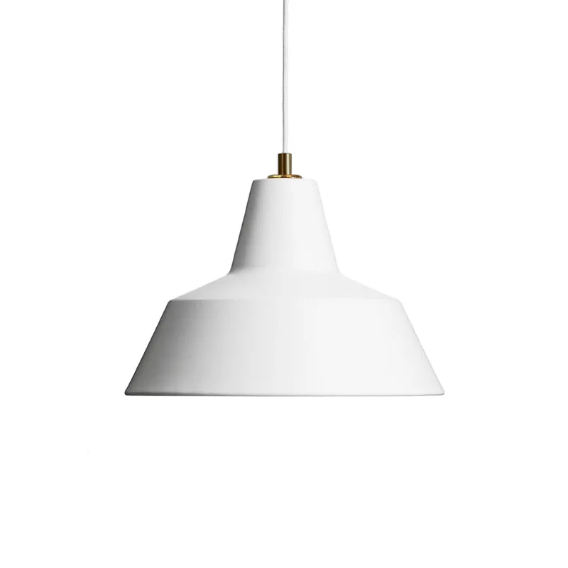 Workshop W3 hanglamp, matwit, aluminium, E27 by Made By Hand – product photo