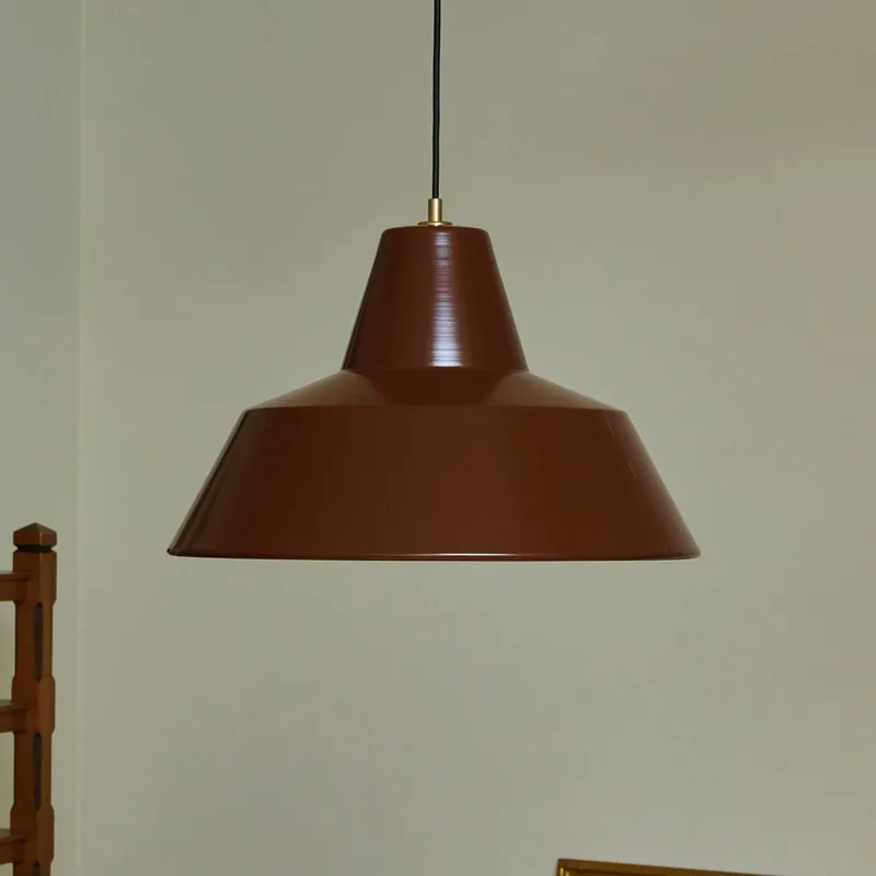 Workshop W4 hanglamp, bruin, aluminium, E27 by Made By Hand – product photo