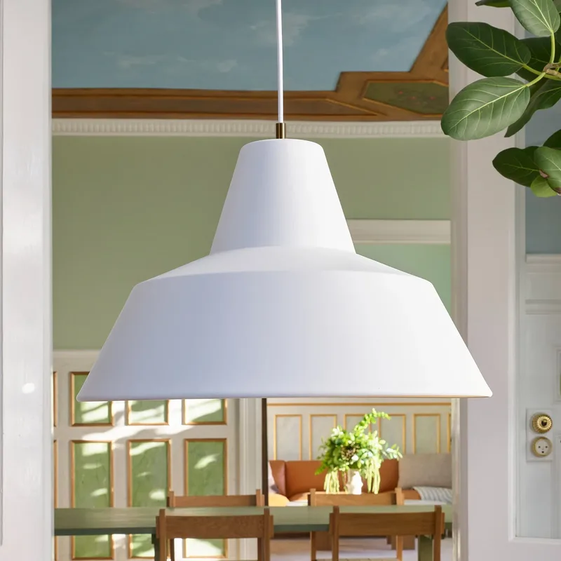 Workshop W4 hanglamp, matwit, aluminium, E27 de Made By Hand – photo du produit