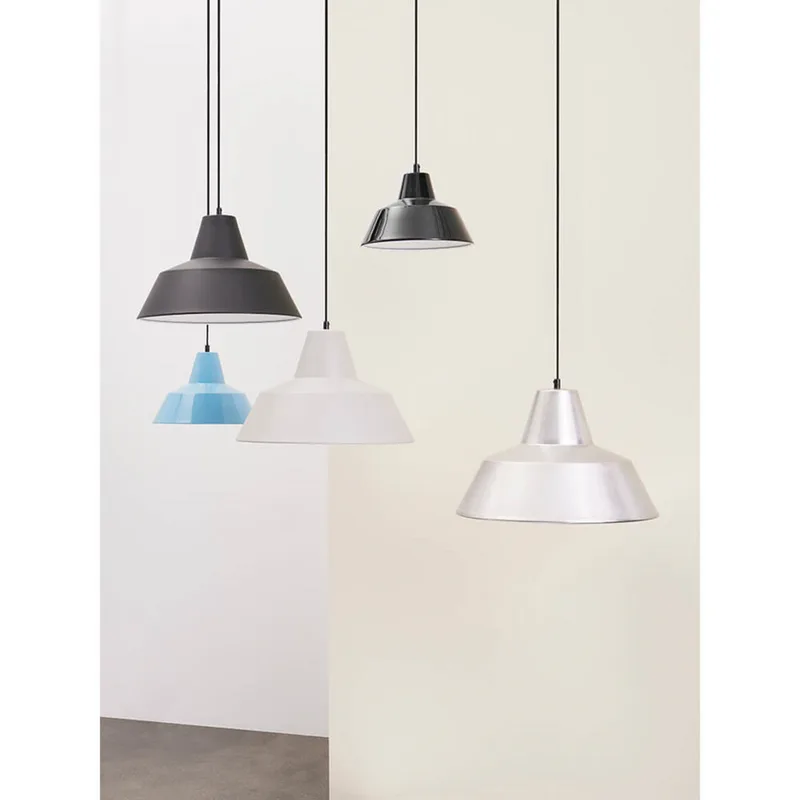 Workshop W5 hanglamp, matwit, aluminium, E27 by Made By Hand – product photo