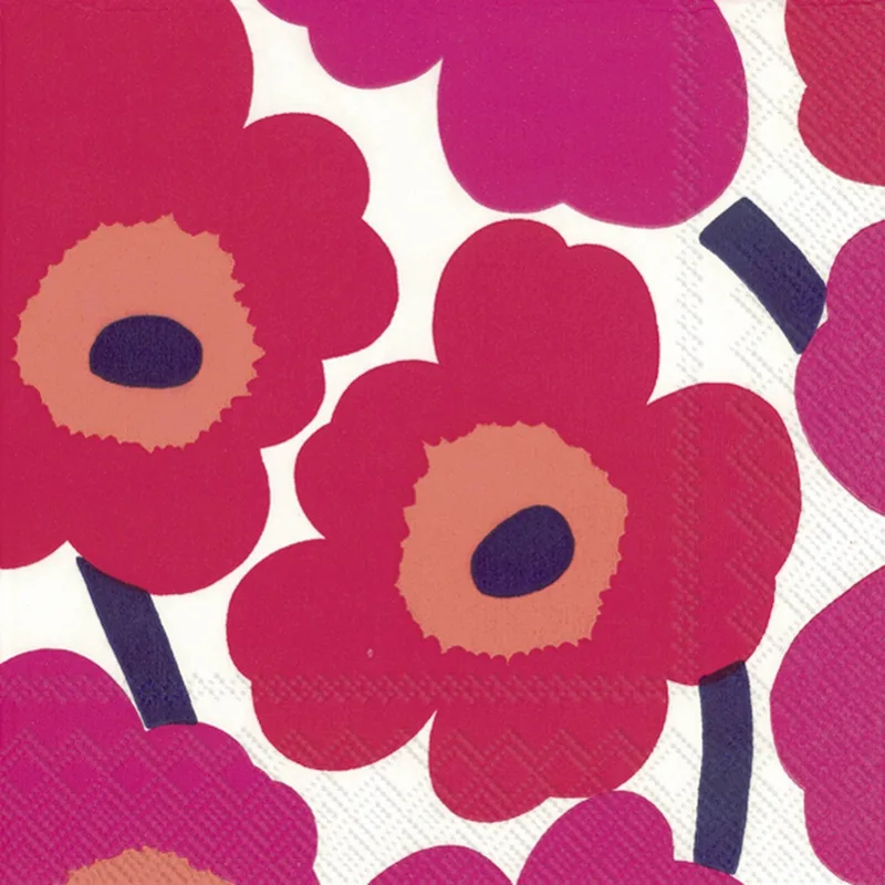 40 Servetten - Marimekko Unikko - red de Marimekko en Rood – photo du produit