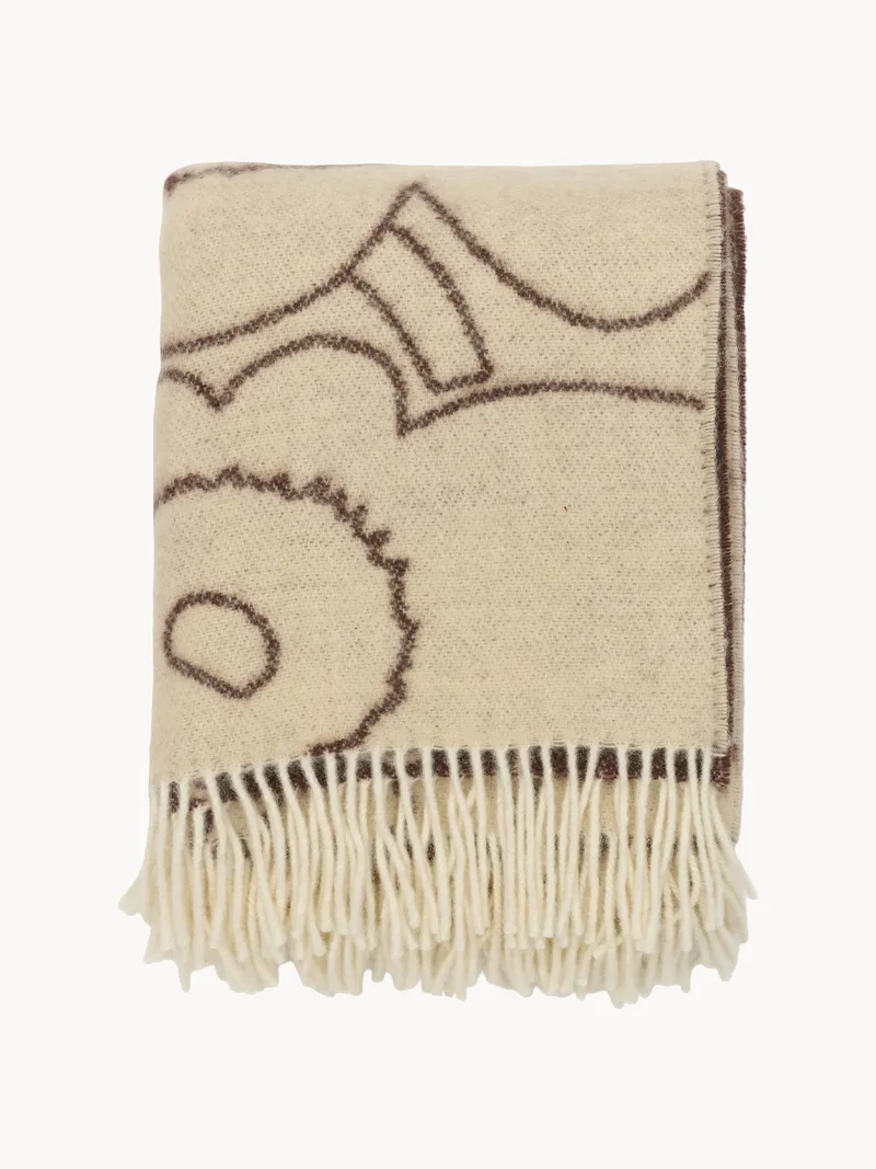 Dubbelzijdige plaid Unikko met franjes de Marimekko – photo du produit
