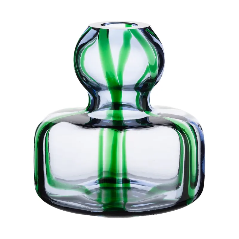 Flower Vase Ø10 cm Light blue-green-filigree von Marimekko – Produktfoto