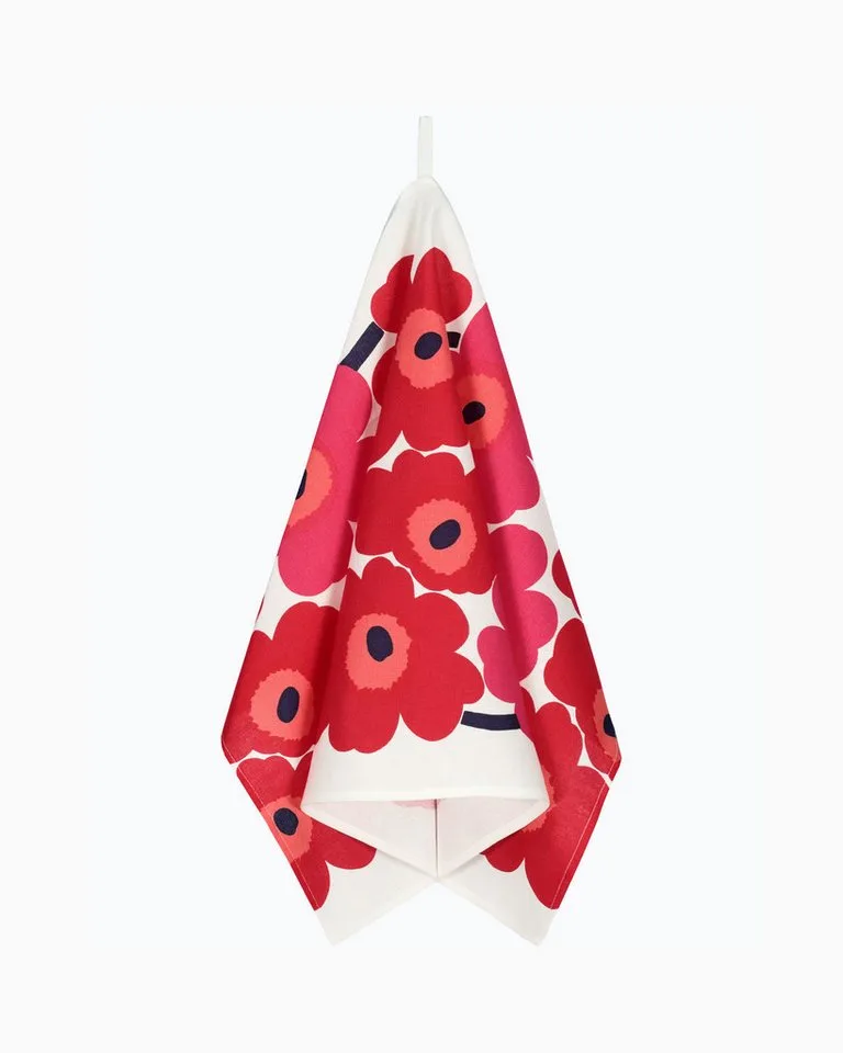 Geschirrtuch UNIKKO, (2-tlg), 70x47 cm by Marimekko in Rot – product photo