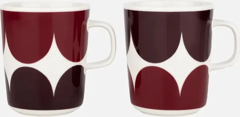 Härkä - Mok - 25cl - Set van 2 von Marimekko in Bordeaux wijnrood – Produktfoto