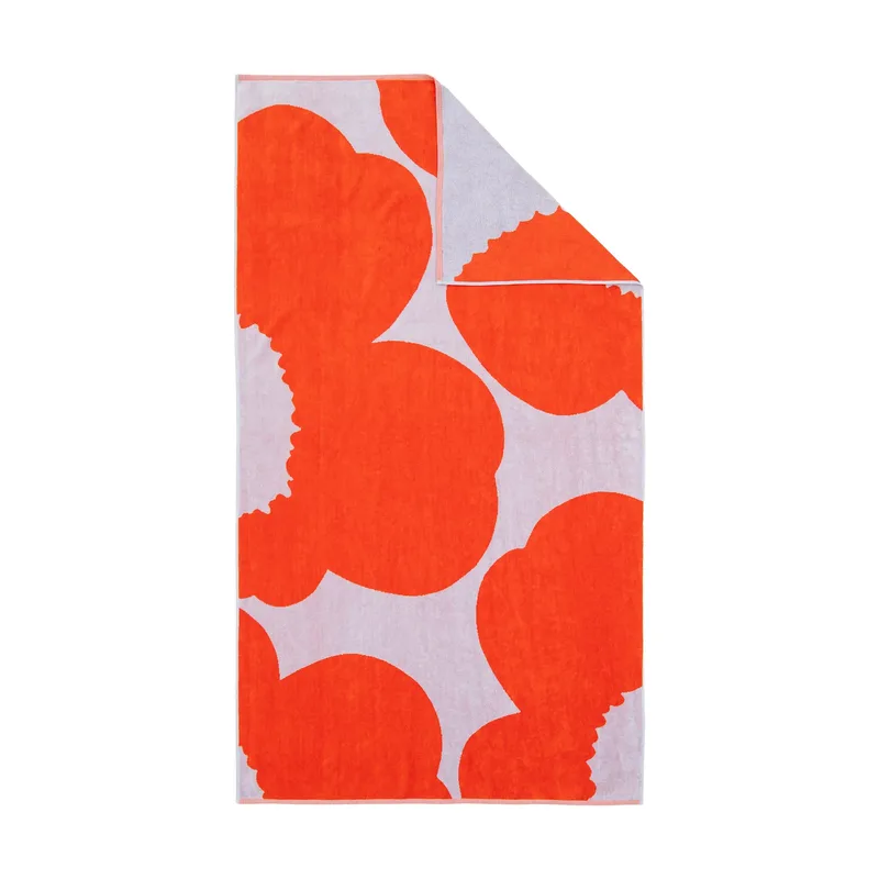 Iso Unikko Badehandtuch Blue lilac-orange red, 100x180 cm by Marimekko – product photo