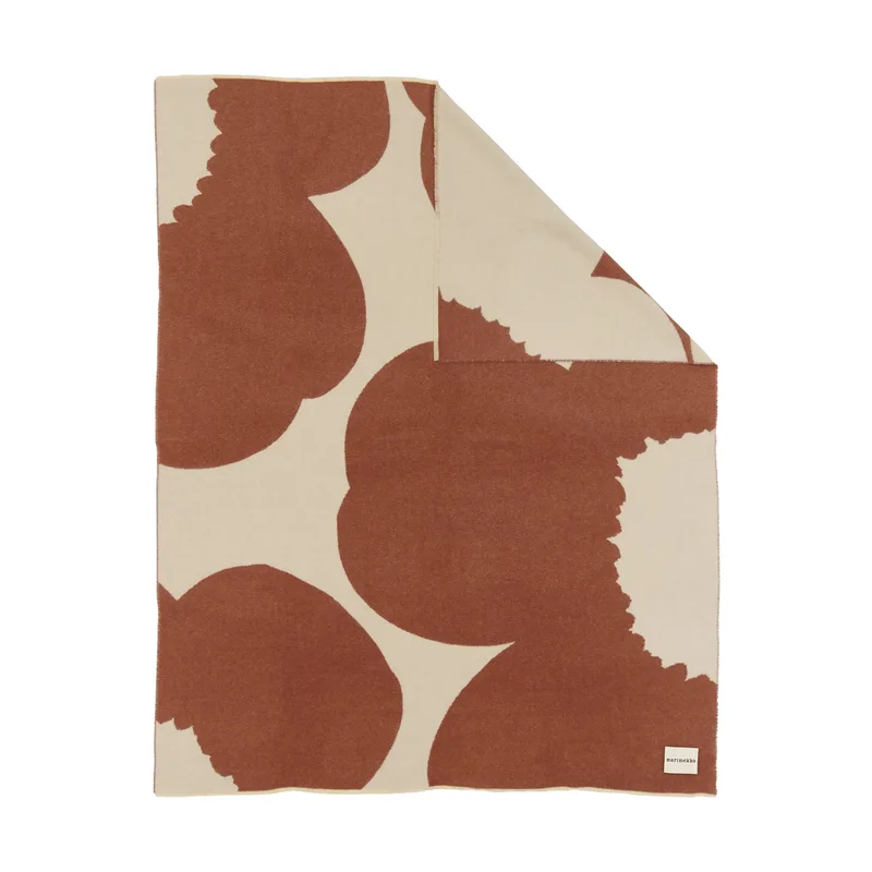 Iso Unikko Plaid Off white-chestnut, 130x170 cm by Marimekko – product photo