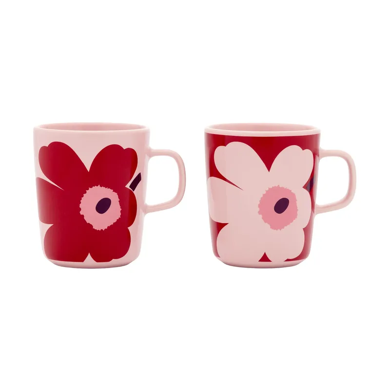 Juhla Unikko Tasse 25 cl 2er Pack Pink-cranberry-plum de Marimekko – photo du produit