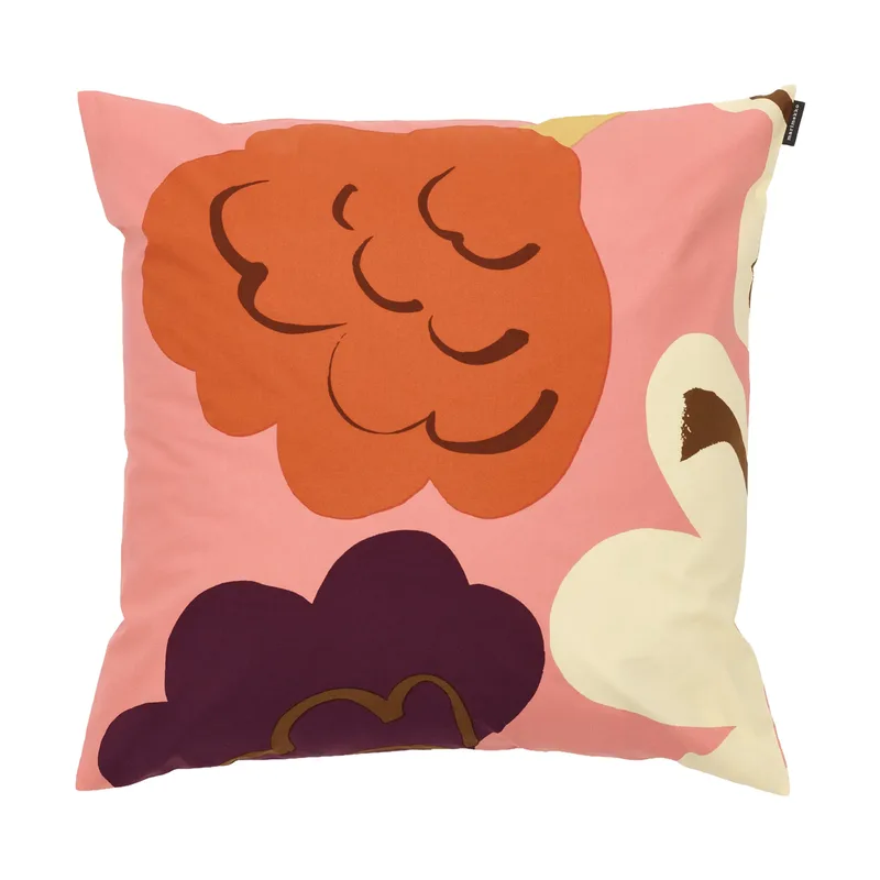 Kukasta Kukkaan Kissenbezug Pink-Off-White-Pflaume-Terrakotta, 50x50 cm by Marimekko – product photo