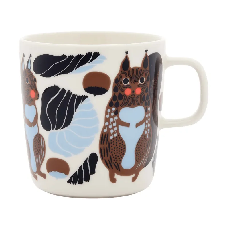 Kurre Becher 40 cl Weiß-Braun-Schwarz-Hellblau by Marimekko – product photo