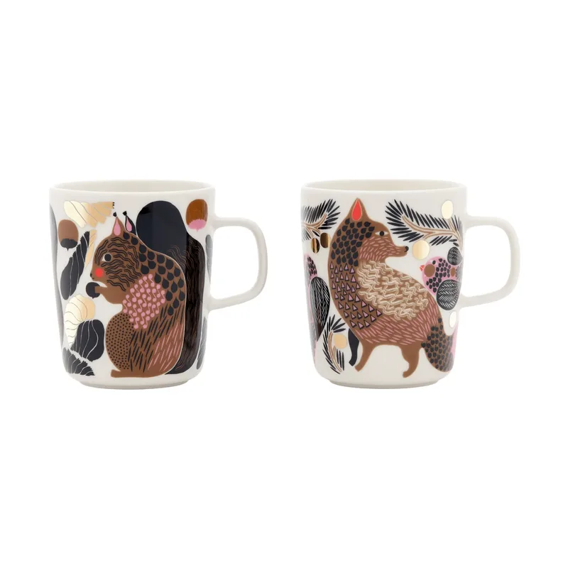 Kurre Ketunmarja Becher White-multicolour-gold, 25 cl, 2er-Pack by Marimekko – product photo