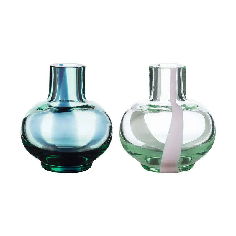 Mini Vase im 2-teiligem Set Light green-dark green-pink by Marimekko – product photo