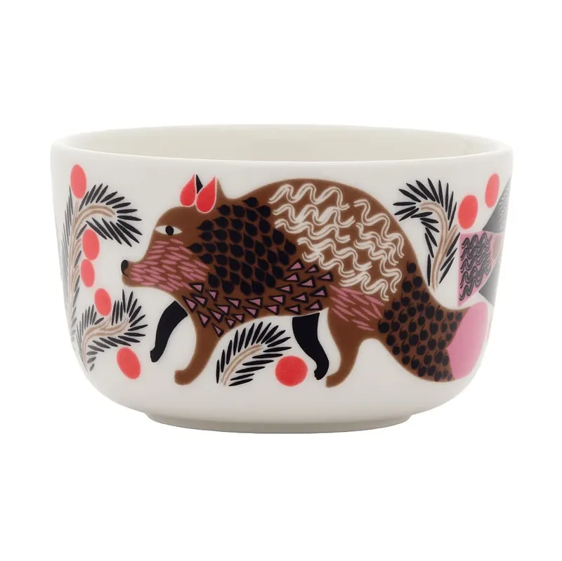 Oiva Ketunmarja Schale 2,5dl Weiß-Bronze-Pink-Petrol by Marimekko – product photo